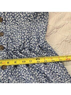 3/$10 Chic Blue Faux Button-Down Midi Dress